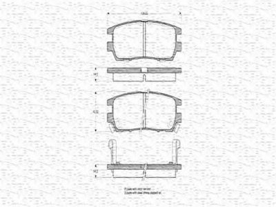 MAGNETI MARELLI 363702160569 -  Комплект тормозных колодок, дисковый тормоз